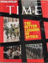 Time Magazine September 27, 1971 The Bitter Lessons of Attica FINE- - £3.98 GBP