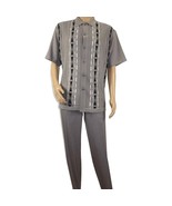 Men Silversilk 2pc Walking Leisure Matching Suit Italian Woven Knits 710... - $149.99