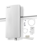 Antop Hdtv &amp; Fm Amplified Antenna 85 Miles At-800Sbs With Dual Outputs S... - £168.29 GBP