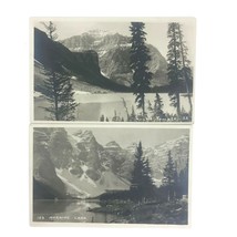 Two Vintage Canadian Pacific Railroad Postcards Mount Temple &amp; Moraine Lake RPPC - £13.16 GBP