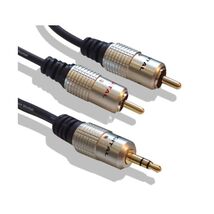 Cable Mountain 0.5m Gold Plated 3.5mm Jack to 2x Phono Plugs Cable  - $18.00