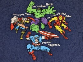 Pottery Barn Kids MARVEL Quilt Blanket Hulk Capt America Iron Man 84&quot;x 8... - $98.99