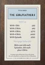 Monopoly Animaniacs 2019 Game Parts Replacement Title Deed “THE GIRLFEAT... - $55.73 MXN