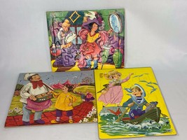 Vintage Set of 3 Sifo Tray Children&#39;s Puzzles 1957-1961 Complete - $14.00