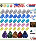 40pcs Silicone Guitar Finger Protectors &amp; Picks - 5 Sizes for Ultimate C... - $280.49 MXN