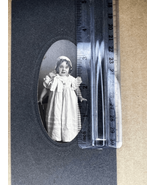 Antique Bow and Bonnet Cabinet Card-Found Snapshot-2”x4” Image - £6.91 GBP