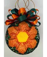 Handmade Orange Petunia Keepsake Quilted Ornament - $23.00