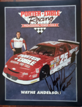 Wayne Anderson  #25, 1997 NASCAR Racing Slim Jim Autographed Promo Card 8&quot; x 10&quot; - £8.61 GBP