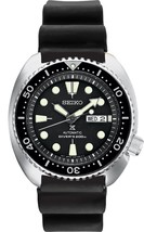 Seiko SRPE93 Men&#39;s Prospex Turtle Automatic 45mm Black Dial Rubber Strap Watch - £296.76 GBP