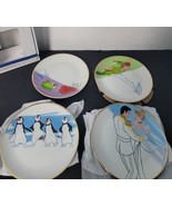 Disney Parks Plate Set of 4 Ink &amp; Paint Ceramic Salad &#39;50s - &#39;60s Retro ... - $599.04 MXN