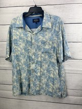 Nat Nast Men Hawaiian camp shirt  Large aloha luau tropical Silk rayon - $18.69