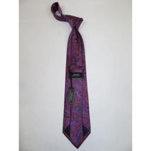 Men's 100% Silk Necktie By Bruno Piattelli Paisley Floral Fancy BP16 Pink Purple image 3