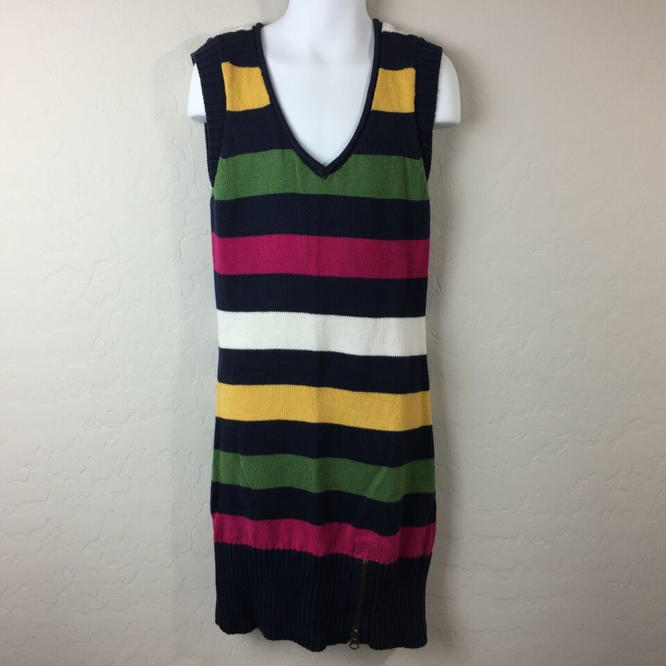 Old Navy Girl's Dress Knit Striped Yellow Blue Green Pink White Size M Medium - £19.91 GBP