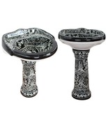 Mexican Pedestal Sink  Roman Style Handcrafted Ceramic - Acapulco Negro - - $22,462.85 MXN