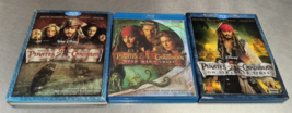 3 Pirates of the Caribbean Blu-rays - At World&#39;s, Dead Man&#39;s Chest, On Stranger - £11.67 GBP