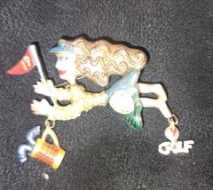 Karen Rossi 2003 Flying Golf Lady Lapel Pin Brooch 17 Hole Cute - $276.24 MXN