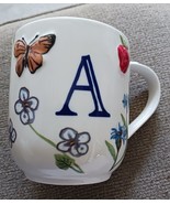 Anthropologie Monogram Mug &quot;A&quot; Coffee Cup Butterflies New - $24.43 CAD