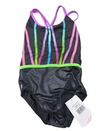 Sylvia P Girls Spectrum Leotard Child 12 Black With Multicolor Stripes &amp;... - €45,48 EUR