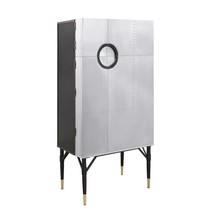 Yoela Wine Cabinet, Leather &amp; Aluminum - $2,092.00