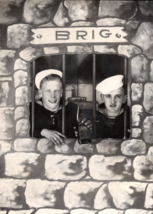 1940&#39;s WW2 USN Sailors Brig Four Roses Kentucky Straight Bourbon Bottle BW Photo - £13.28 GBP