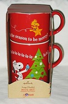 Hallmark Peanuts Snoopy &amp; Woodstock Happiness is Christmas Mug Set - £19.37 GBP