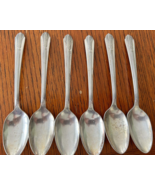 WM Rogers 1939 Allure Wheat Set of 6 Teaspoons Silverplate IS 6&quot; Art Dec... - $15.96