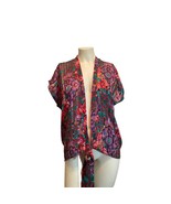 Rare Vintage Gold Label Victoria&#39;s Secret Floral Satin Kimono Blouse Top... - £26.82 GBP