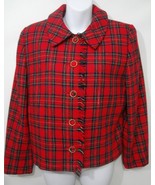 Orvis Womens 8 Red Plaid Lined Blazer Jacket Made in USA  - £22.61 GBP
