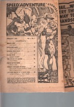 SPEED ADVENTURE STORIES 1943 FEB-LEW MERRILL-PULP P/FR - $49.66