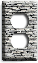 LIMESTONE ROCK BRICK STONE WALL OUTLET PLATE KITCHEN DINING LIVING ROOM ... - $9.29