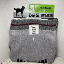 Dog Sweater Moose Gray with Bow Tie Medium - $10.92