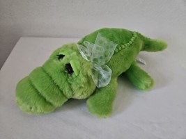 Petting Zoo Crocodile Alligator Eyelashes Plush Stuffed Animal Green - $14.83