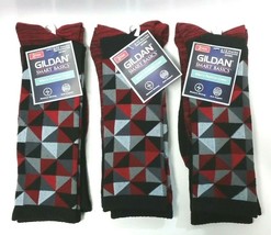 3 Pack of 2 Pairs (6 Pairs) Gildan Men&#39;s Fashion Crew Socks BRAND NEW wi... - $19.79