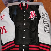 New IMMOV apparel  Letterman Jacket Nylon &amp; Polyester Embroidered size L... - $19.60