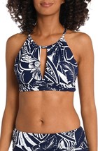La Blanca LB3ZJ88 Playa Ruched Keyhole Cutout Bikini Top ISZ 8 Indigo - $33.92