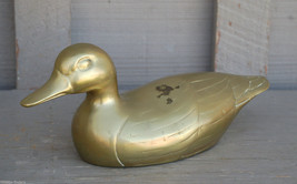 Old Vintage Large Brass Mallard Duck Decoy Figurine Man Cave Office Home Decor - £23.67 GBP
