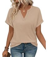 WIHOLL Womens Blouses Spring Tops Short Sleeve Shirts Dressy Casual Summer - $19.98