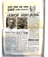 Grant Jr. High School, Voice of the Huskies Newspaper May-June 1960 Litt... - $18.57 CAD