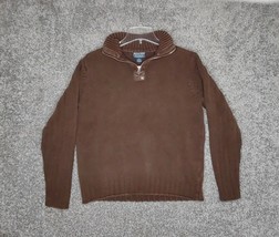 Polo Jeans Co Ralph Lauren 1/4 Zip Pullover Sweater Adult Large Brown Kn... - £14.34 GBP