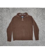 Polo Jeans Co Ralph Lauren 1/4 Zip Pullover Sweater Adult Large Brown Kn... - £14.41 GBP