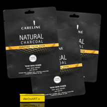 CARELINE Natural charcoal fabric mask for purifying &amp; cleaning skin 3 masks pack - £22.35 GBP