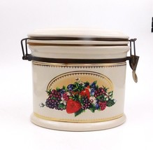 Knott&#39;s Berry Farms Ceramic Canister Hinged Lid Fruits Flowers  Vintage - £22.31 GBP