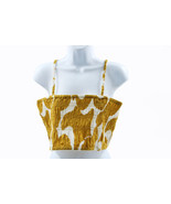 A New Day Teens Women&#39;s Slim Fit Smocked Tiny Top Yellow/Cream Size L - $263.88 MXN