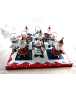Home Interiors TIC TAC TOE Game Christmas Santa &amp; Snowman Homco Tin Meta... - £15.78 GBP