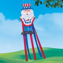 Windsock - Patriotic Uncle Sam 4th of July Outdoor Hanging Patio Porch Decor 52&quot; - £15.05 GBP