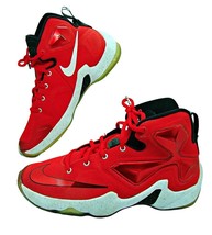 Youth Nike LeBron 13 ‘On Court’ Red Basketball Gym Shoes 808709-610 High Tops 6Y - £37.72 GBP