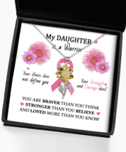 Cancer Necklace My Warrior Daughter Sunflower-MC-NL  - $55.95