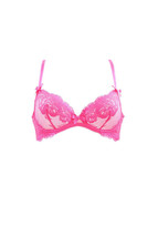 L&#39;agent By Agent Provocateur Womens Bra Non Padded Lace Floral Pink Size Uk 32B - £36.88 GBP