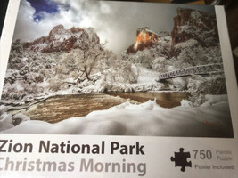 Zion Mountain Puzzle Christmas Morning 750 Pieces Poster Included NEW IN... - $27.65