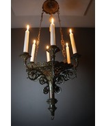 Antique Hand-Crafted Oriental Italian 6 Lights Brass Chandelier Ceiling ... - €773,11 EUR